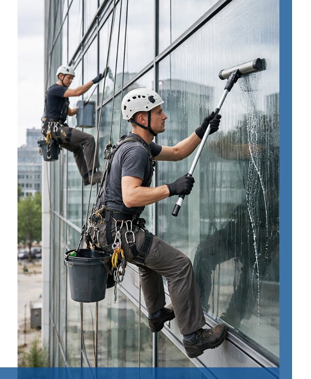 Мойка витражей альпинистами в Волгограде от 727 р. под ключ|ВЫСОТНИК-Влг