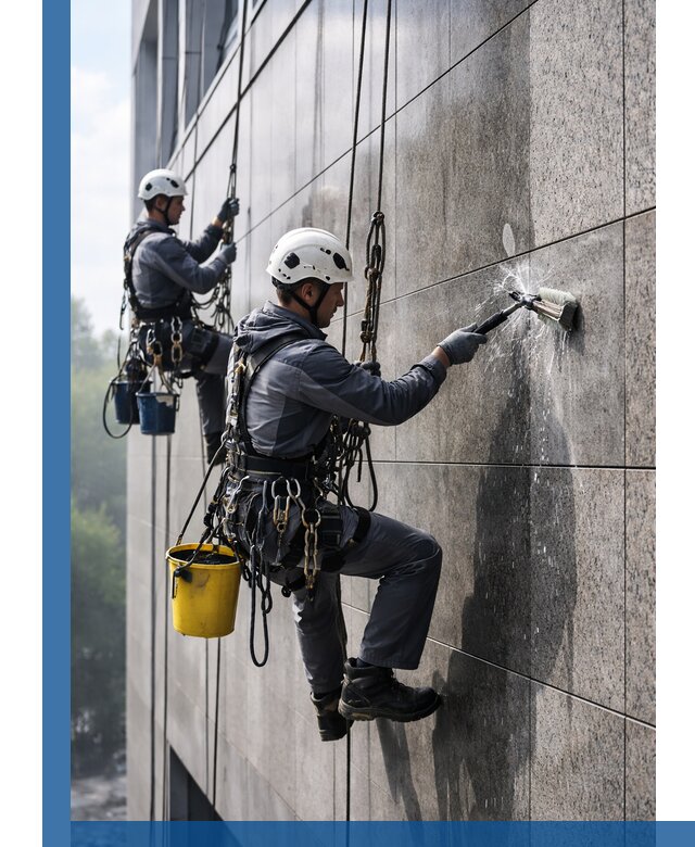 Профессиональная мойка фасада из керамогранита в Волгограде