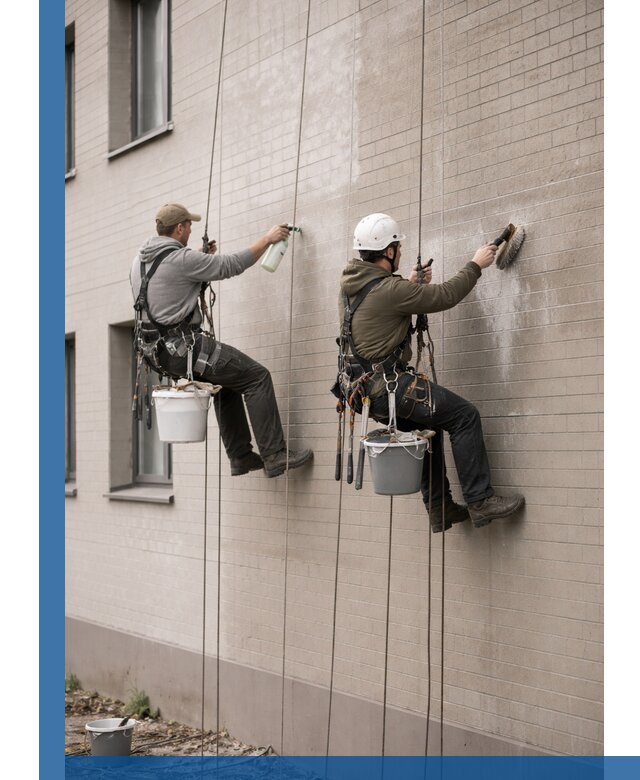 Удаление высолов с фасада зданий в Волгограде без повреждений и следов
