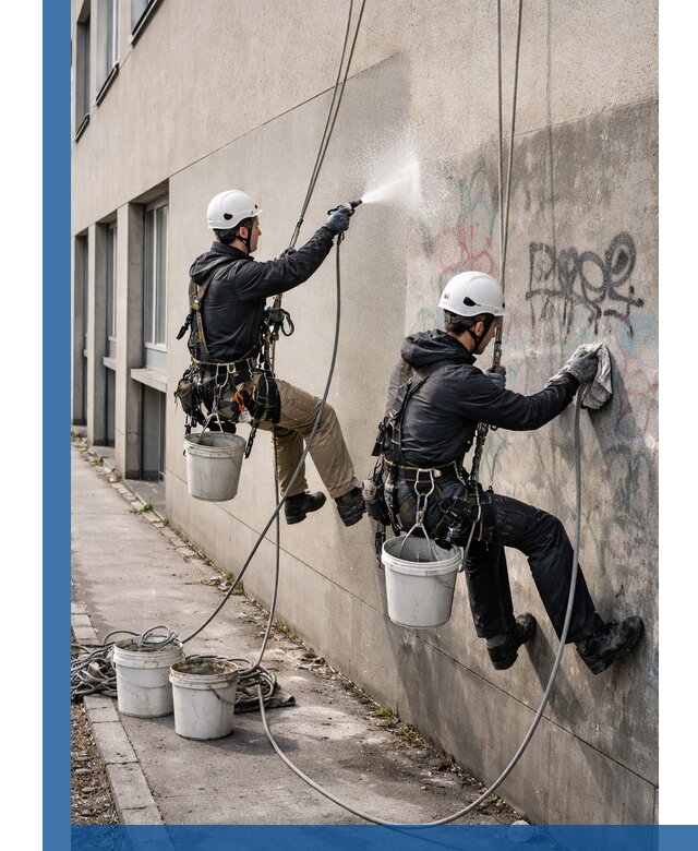 Антиграффити покрытие фасада с защитой от надписей в Волгограде