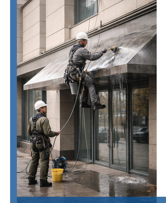 Профессиональная мойка козырьков и навесов в Волгограде