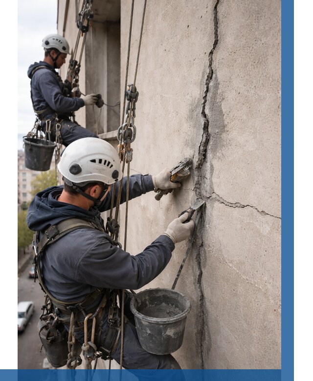 Заделка трещин на фасаде в Волгограде от 935 р. | ВЫСОТНИК-Влг