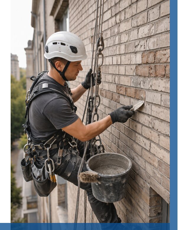 Ремонт кирпичной кладки фасада в Волгограде от 1870 р. | ВЫСОТНИК-Влг