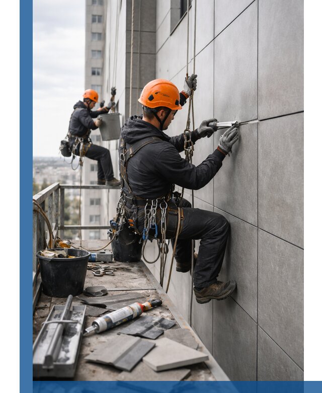 Профессиональный ремонт фасада из керамогранита в Волгограде