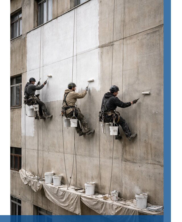 Покраска бетонного фасада в Волгограде от 364 р за м2 | ВЫСОТНИК-Влг