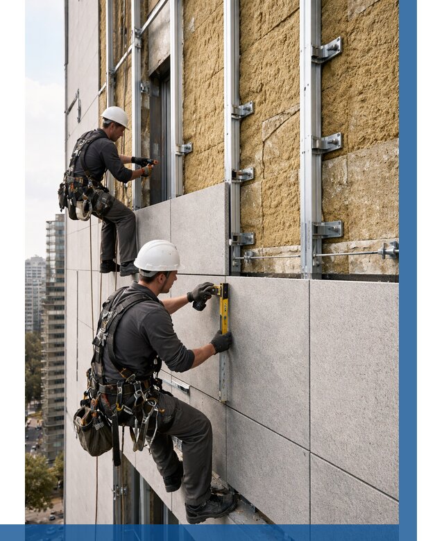 Монтаж вентилируемого фасада в Волгограде от 3637 р. | ВЫСОТНИК-Влг