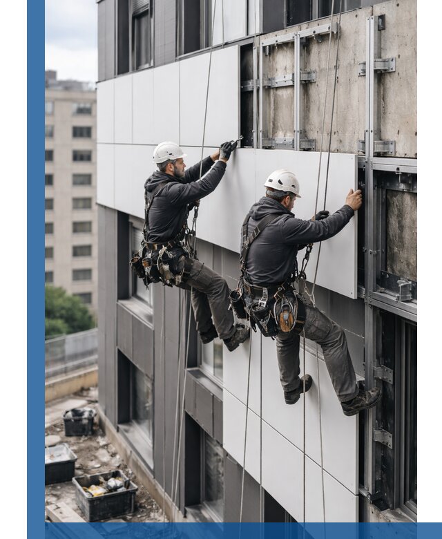 Монтаж композитных панелей фасада в Волгограде под ключ
