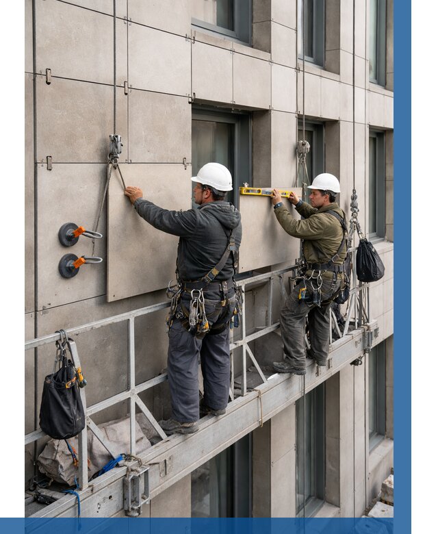 Монтаж керамогранита на фасад в Волгограде от 2598 р. | ВЫСОТНИК-Влг