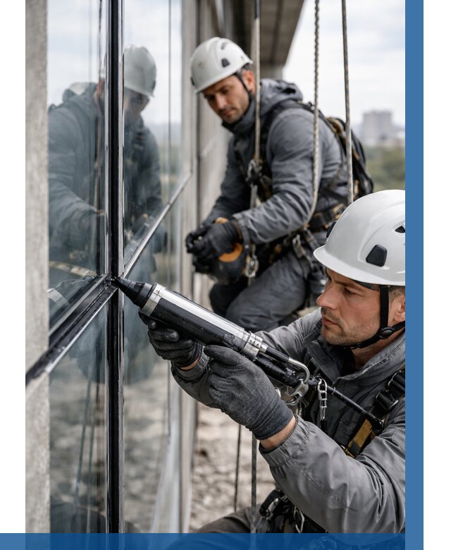 Герметизация витражных швов в Волгограде от 675 р. | ВЫСОТНИК-Влг