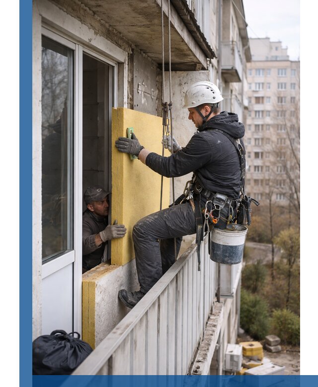 Профессиональное утепление балкона снаружи в Волгограде под ключ