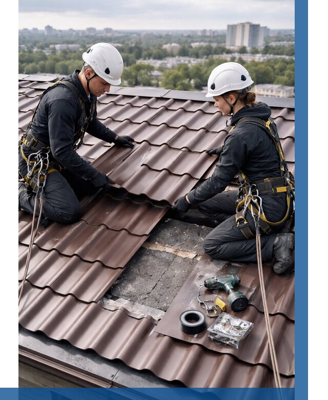 Ремонт металлочерепицы на крыше в Волгограде от 935 р. | ВЫСОТНИК-Влг