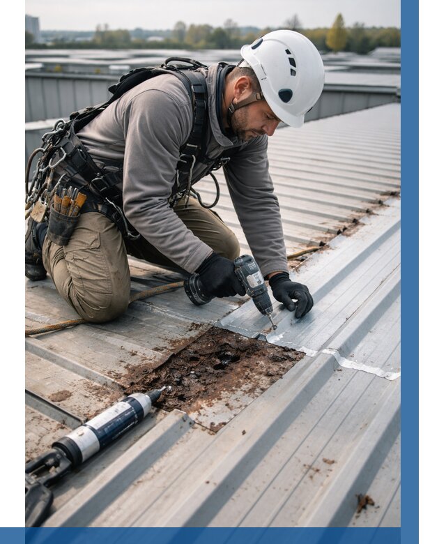 Ремонт профнастила на кровле в Волгограде от 727 р. | ВЫСОТНИК-Влг