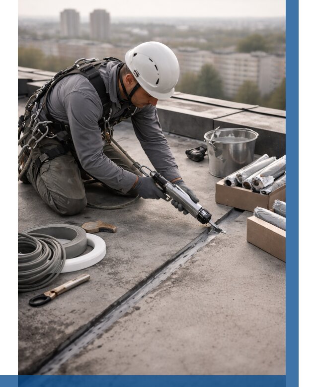 Герметизация швов кровли в Волгограде от 468 р./м2 | ВЫСОТНИК-Влг