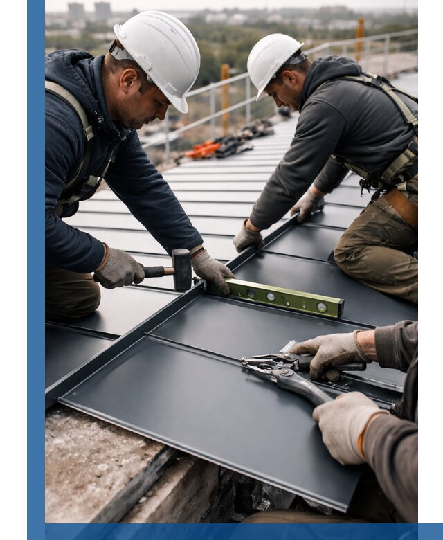 Монтаж фальцевой кровли в Волгограде для промышленных зданий