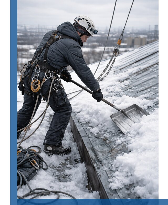 Профессиональная очистка кровли от снега и наледи в Волгограде