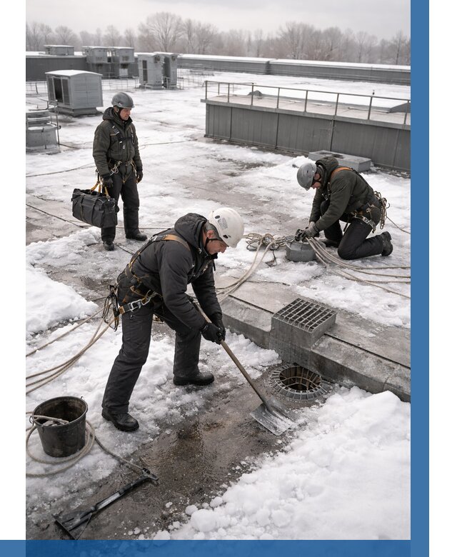 Абонентское обслуживание кровли зимой в Волгограде от 8313 р. | ВЫСОТНИК-Влг