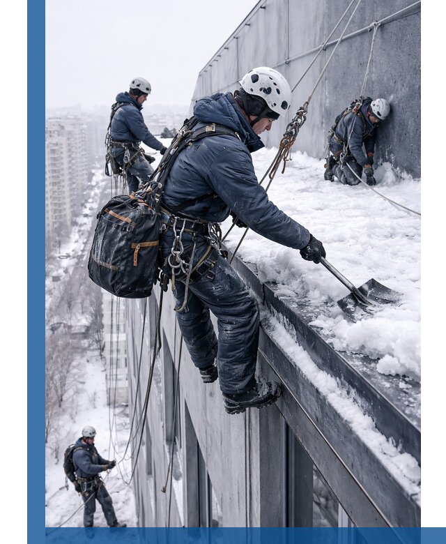 Абонентское обслуживание кровли зимой в Волгограде регулярный уход