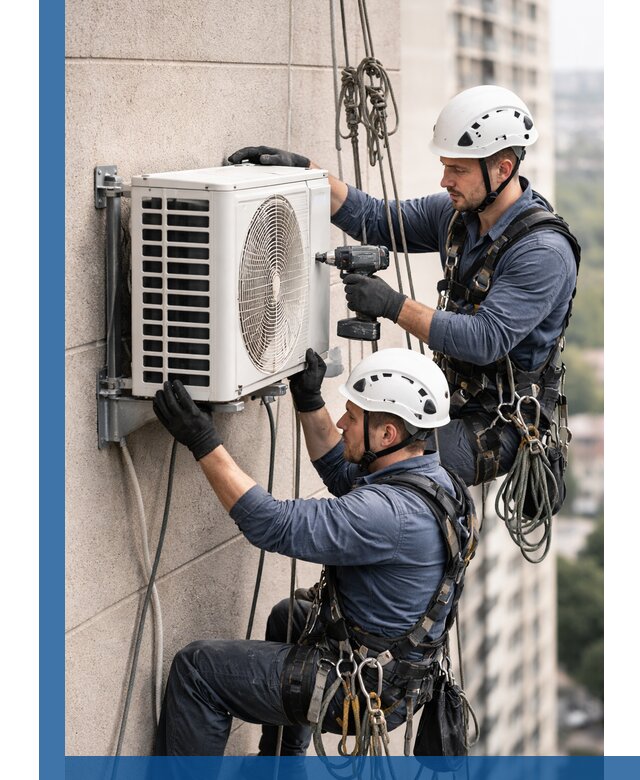 Монтаж внешнего блока кондиционера в Волгограде установка и крепление