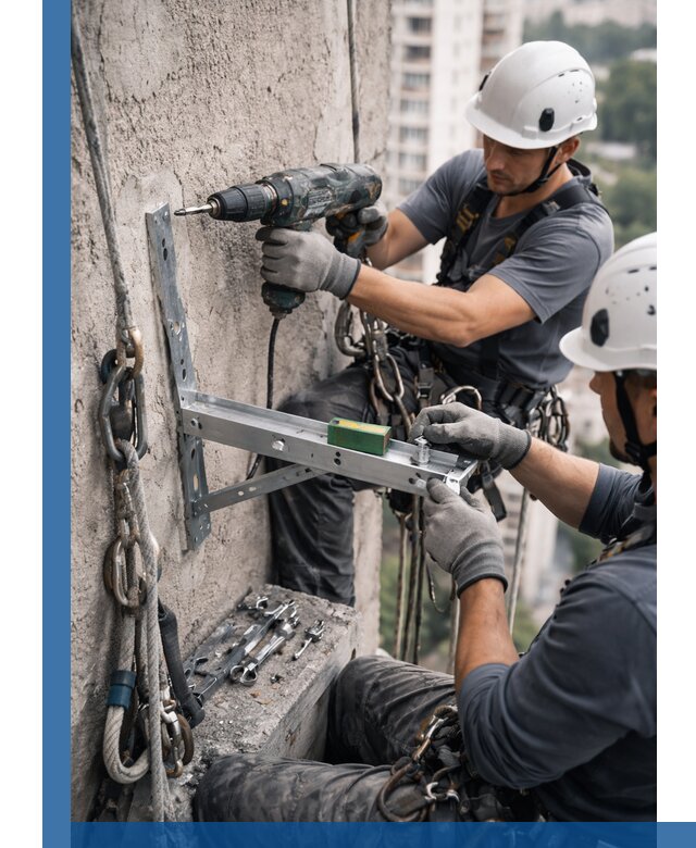 Установка кронштейнов кондиционера и крепежа в Волгограде