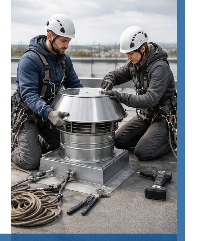 Установка дефлекторов на кровле в Волгограде от 4676 р. | ВЫСОТНИК-Влг