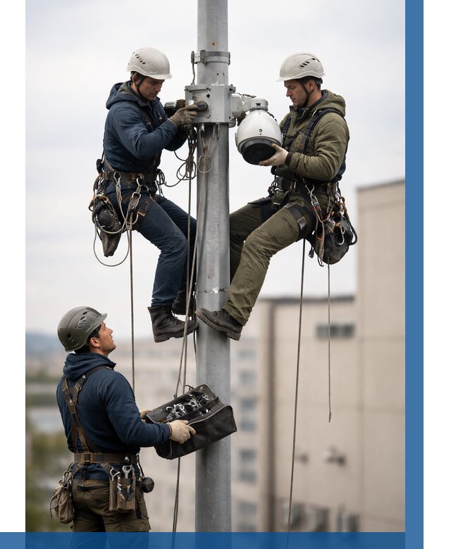 Установка видеокамер на мачте в Волгограде от 8832 р. | ВЫСОТНИК-Влг