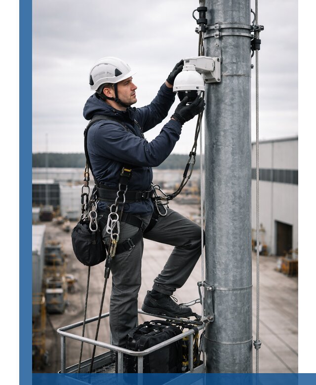 Профессиональная установка видеокамер на мачте в Волгограде