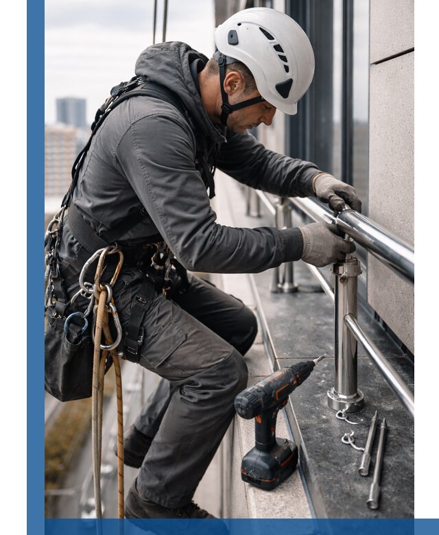 Монтаж ограждений на высоте в Волгограде для зданий и конструкций