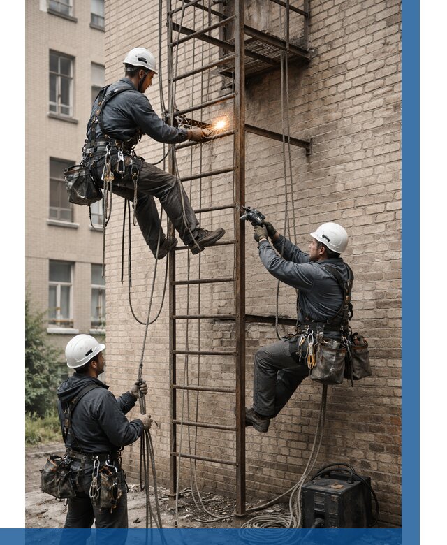 Ремонт пожарной лестницы в Волгограде от 7793 р. | ВЫСОТНИК-Влг