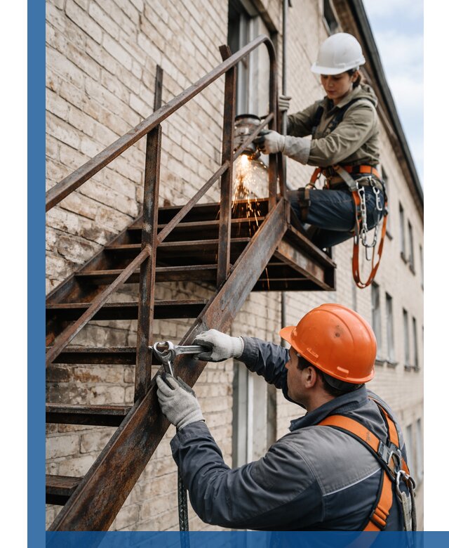Ремонт и восстановление пожарных лестниц с выездом в Волгограде