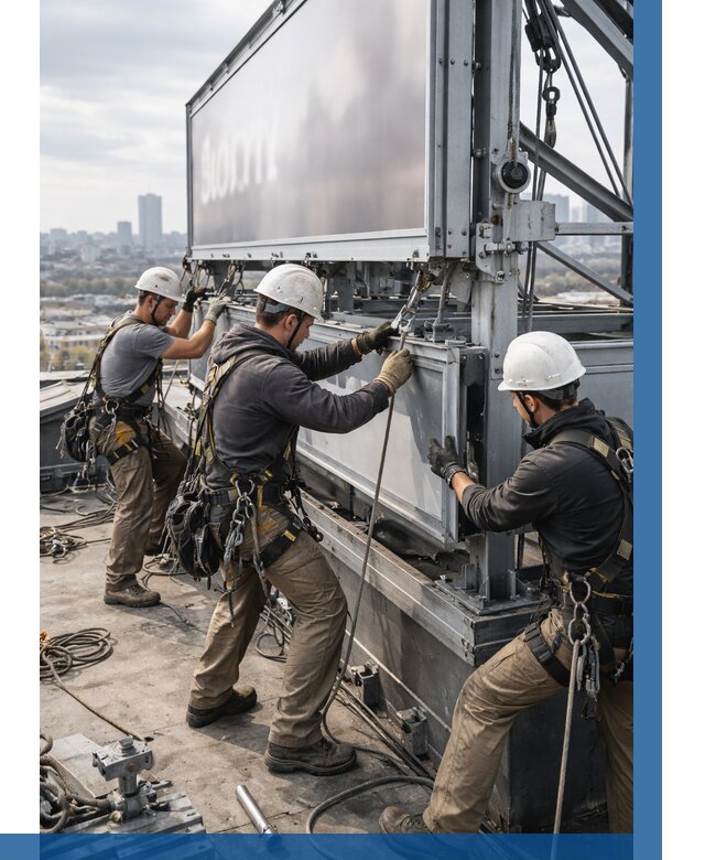 Монтаж крышной рекламной конструкции в Волгограде от 62346 р.|ВЫСОТНИК-Влг