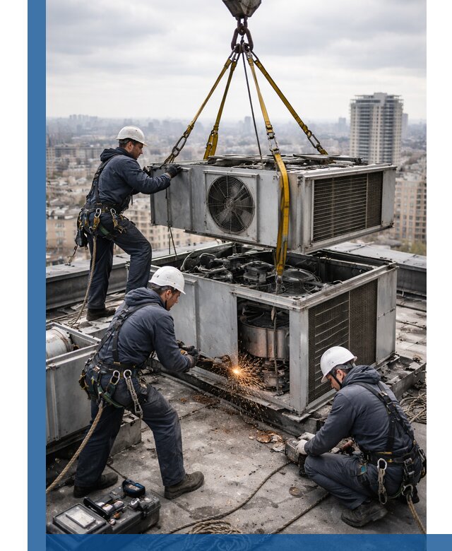 Демонтаж крышной установки в Волгограде любой сложности