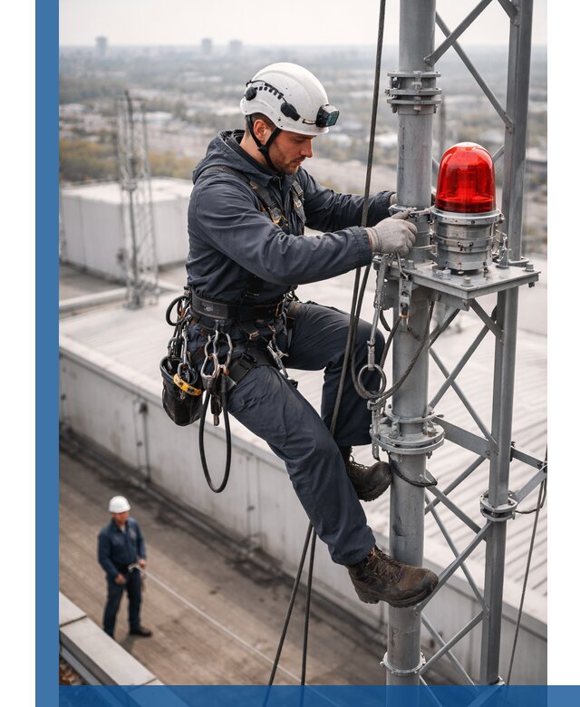 Монтаж заградительных огней и обслуживание объектов в Волгограде