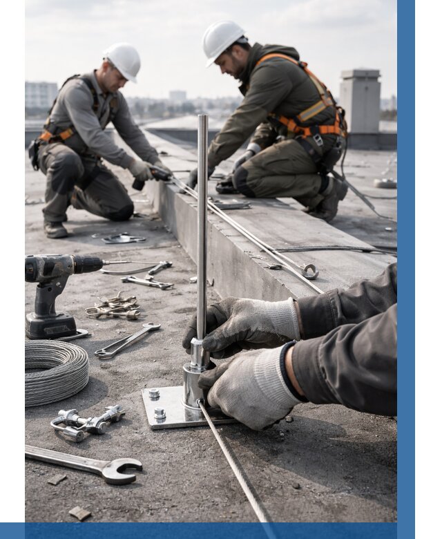 Монтаж молниезащиты на кровле в Волгограде цена от 25978 р. | ВЫСОТНИК-Влг