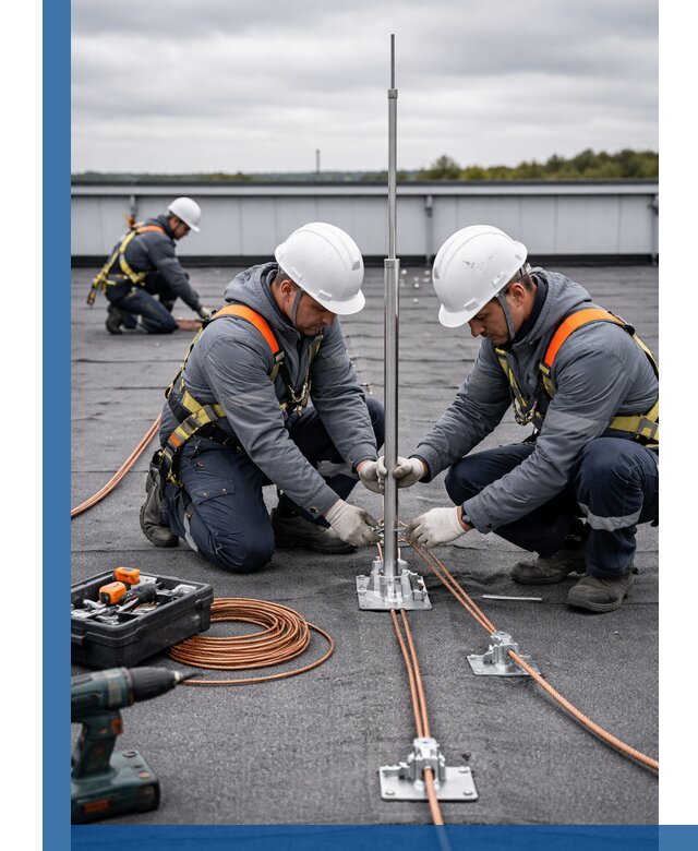 Монтаж молниезащиты на кровле в Волгограде под ключ с гарантией