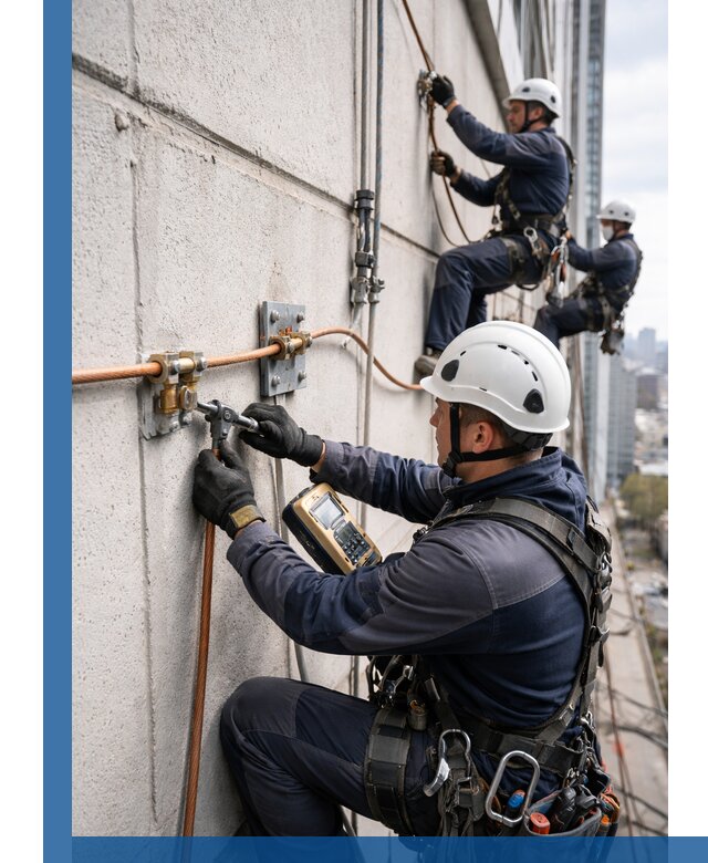 Монтаж системы заземления здания и молниезащиты в Волгограде