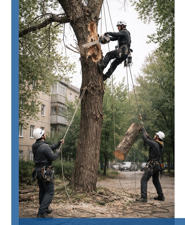 Срочное удаление аварийных деревьев в Волгограде с гарантией безопасности