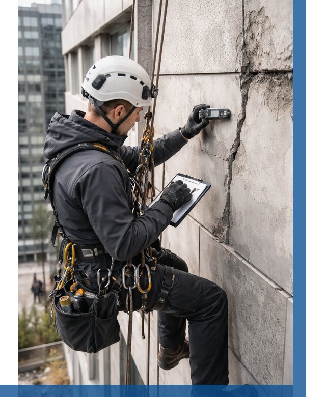 Обследование фасада альпинистами в Волгограде от 125 р. | ВЫСОТНИК-Влг