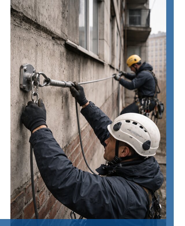 Монтаж анкерных линий в Волгограде от 3117 р. | ВЫСОТНИК-Влг
