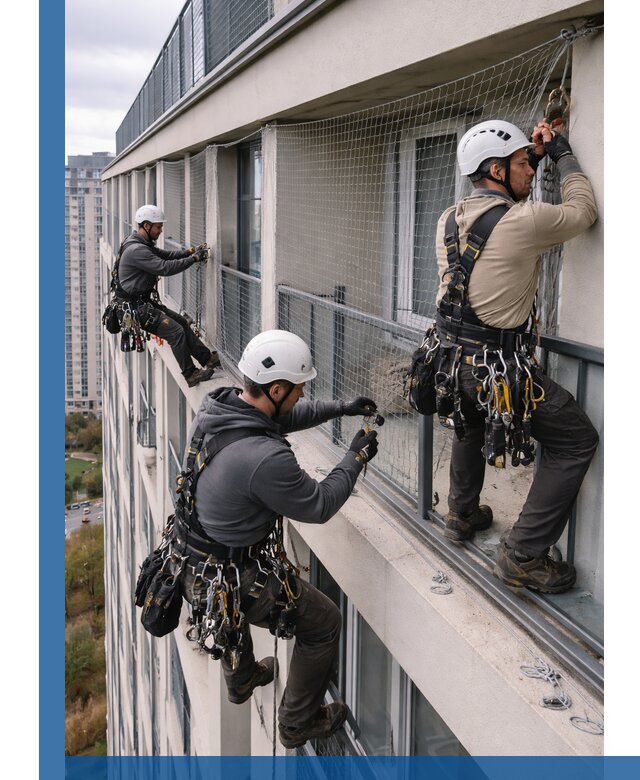 Профессиональный монтаж защитной сетки от птиц в Волгограде